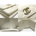 Chanel Ap4173 Small Wallet Trifold White Caviar Leather Rhinestone — view 3