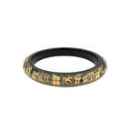 Louis Vuitton Bracelet Ankle John Color Stone Resin Clear Gold Black Bangle