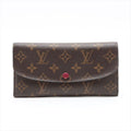 Louis Vuitton Monogram Portefeuille Emilie Zipper Long Wallet Brown