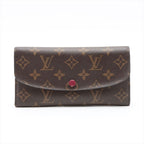 Louis Vuitton Monogram Portefeuille Emilie Zipper Long Wallet Brown