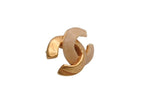 Chanel Earrings CC Logo Matte Gold Ivory — view 4