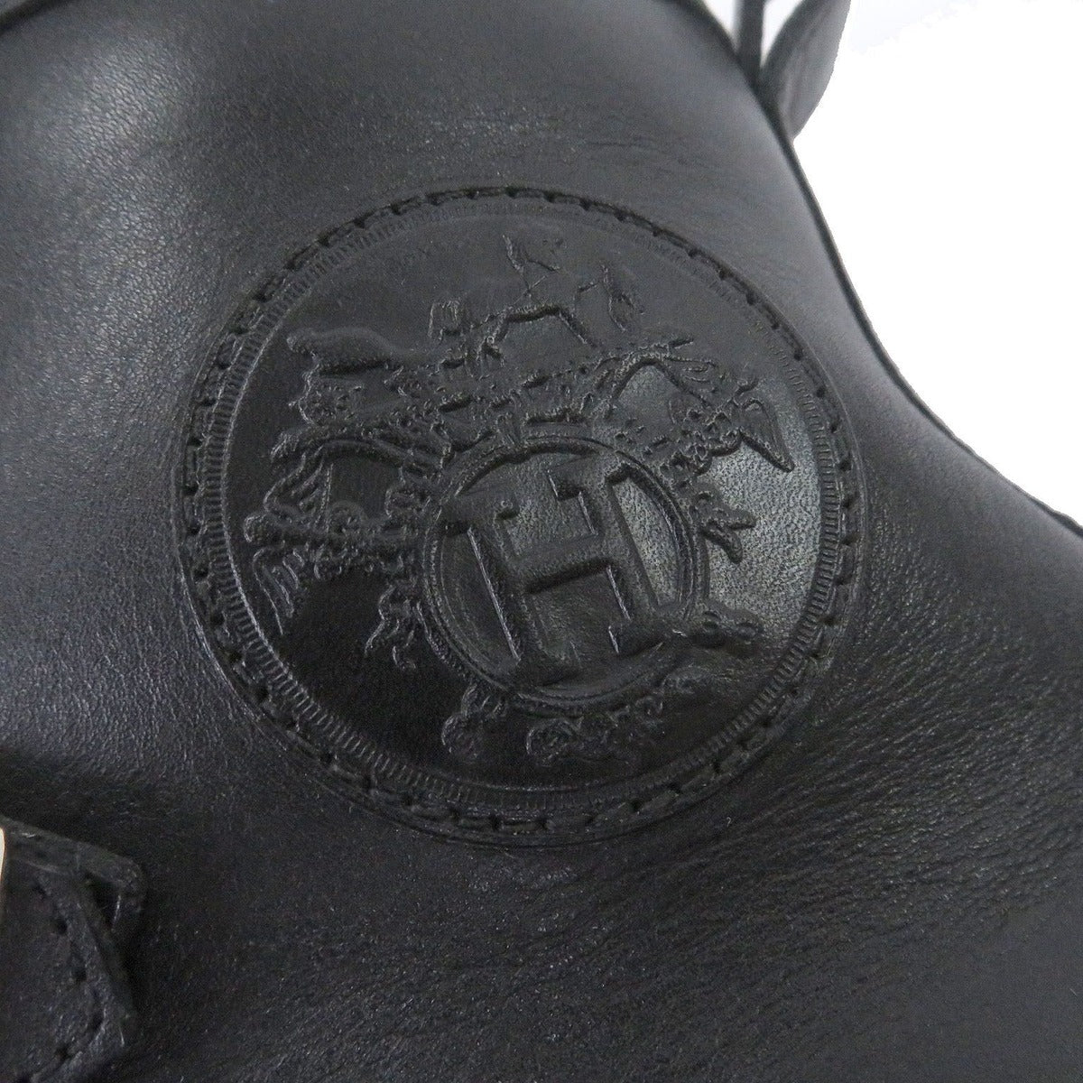 Hermes Lennox Collier de Chien Lace Up Leather High Cut Sneakers Black 41.5 — view 8