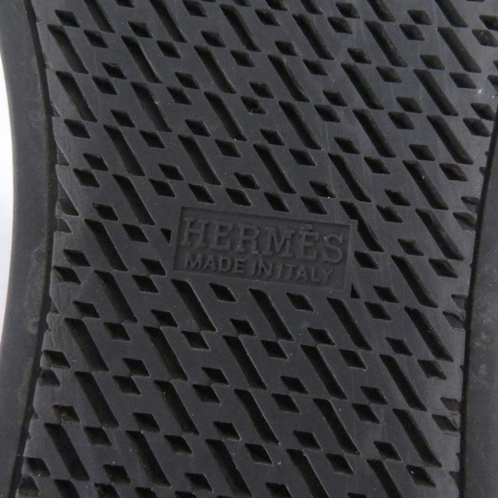 Hermes Lennox Collier de Chien Lace Up Leather High Cut Sneakers Black 41.5 — view 9