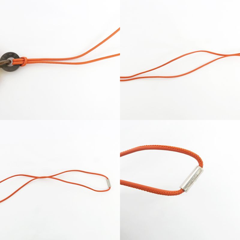 Hermes Necklace H Equipe Buffalo Horn Multicolor Pink Pendant Accessory — view 5