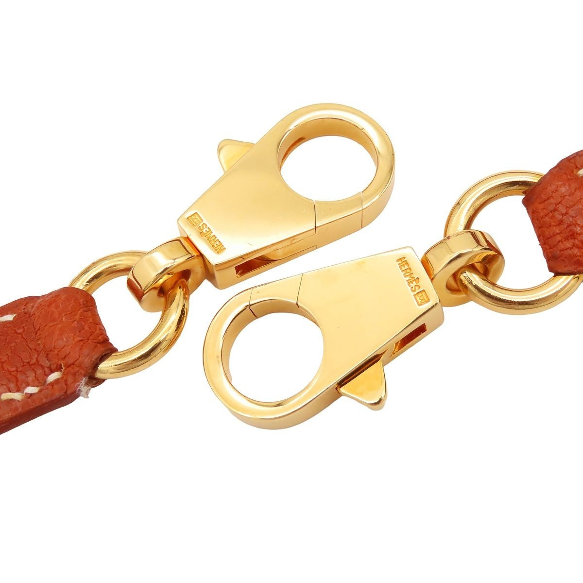 Hermes Brick Gold Chevre Kelly Shoulder Strap — view 3