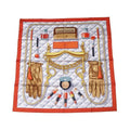 Hermes Carre 90 Scarf Beaute Composee 100% Silk Orange Brown