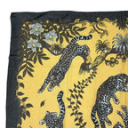 Hermes Scarf Large Tiger Print Yellow Cotton — view 2