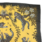 Hermes Scarf Large Tiger Print Yellow Cotton — view 3
