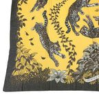 Hermes Scarf Large Tiger Print Yellow Cotton — view 4