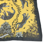 Hermes Scarf Large Tiger Print Yellow Cotton — view 5
