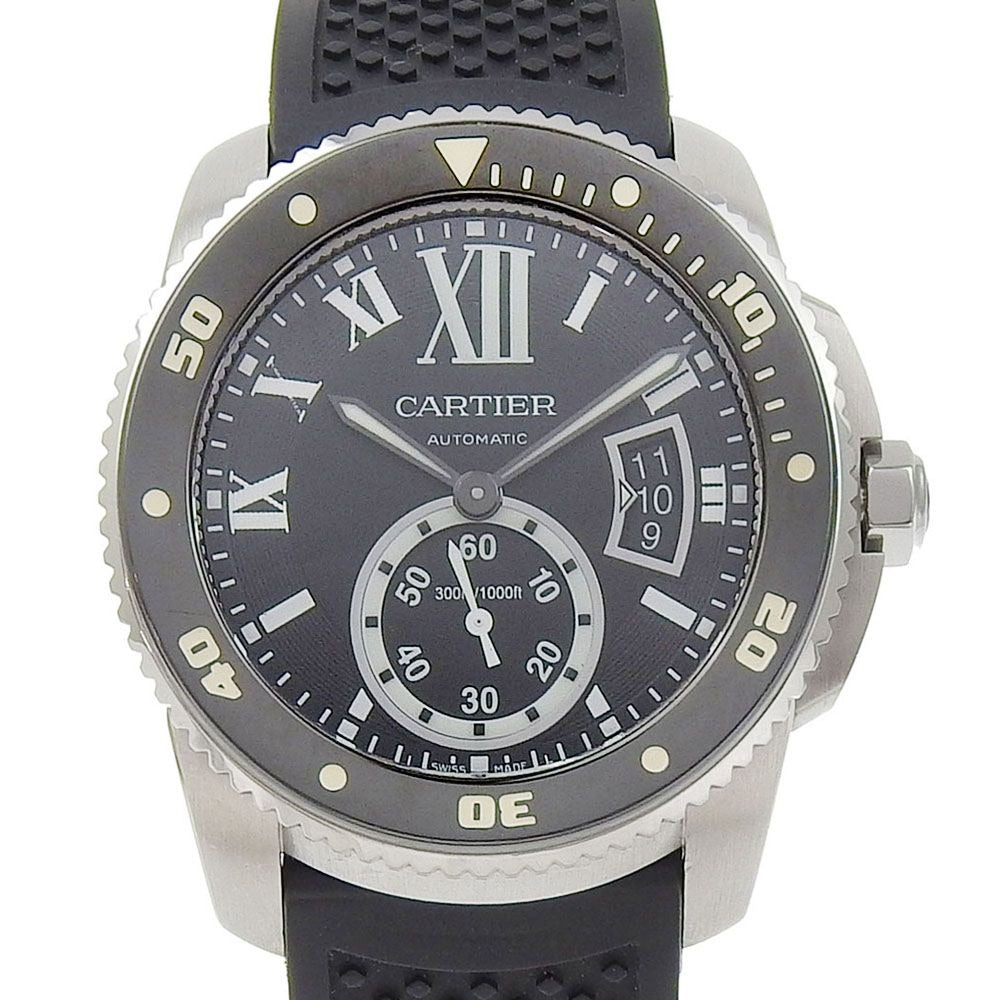 Cartier Calibur Diver Stainless Steel Rubber Watch