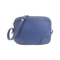 Gucci Shoulder Bag Leather Blue Dark