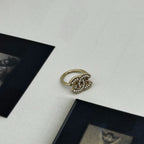 Chanel Light Togo CC Logo Pearl Decorative Ring