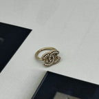 Chanel Light Togo CC Logo Pearl Decorative Ring