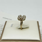 Chanel Light Togo CC Logo Pearl Decorative Ring