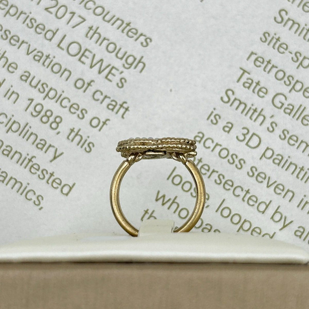 Chanel Light Togo CC Logo Pearl Decorative Ring