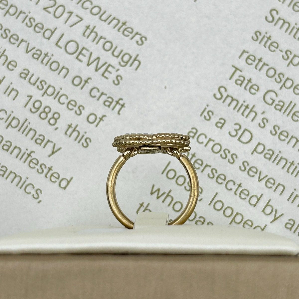 Chanel Light Togo CC Logo Pearl Decorative Ring