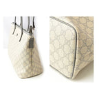 Gucci Tote Bag GG Supreme Canvas Medium Light Grey Beige — view 2