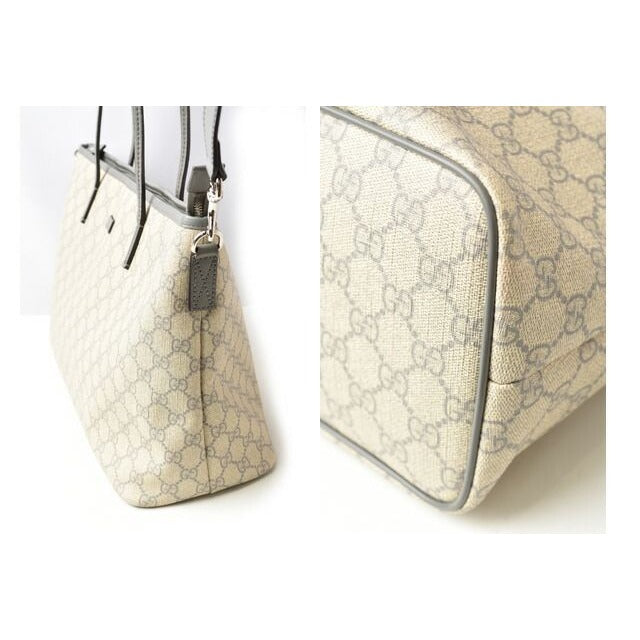 Gucci Tote Bag GG Supreme Canvas Medium Light Grey Beige — view 2