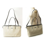 Gucci Tote Bag GG Supreme Canvas Medium Light Grey Beige — view 3