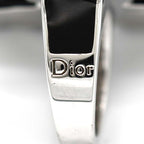 Christian Dior Ring Rhinestone Ribbon 11.5 Black Silver Color 33.6 — view 8