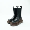 Bottega Veneta Tire Boots Short Shoes Leather Black Brown Chelsea