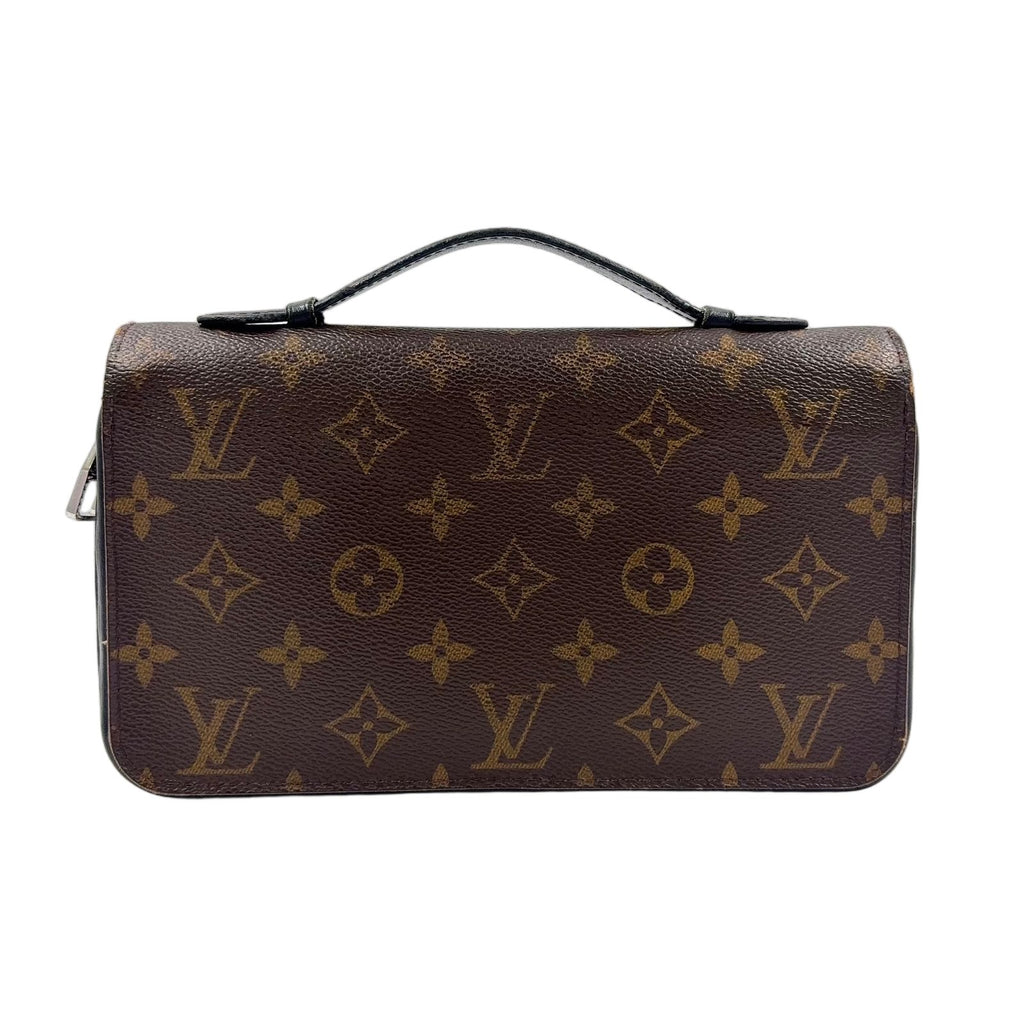 Louis Vuitton Zippy XL Monogram Macassar Leather Brown Black Zip Around Wallet
