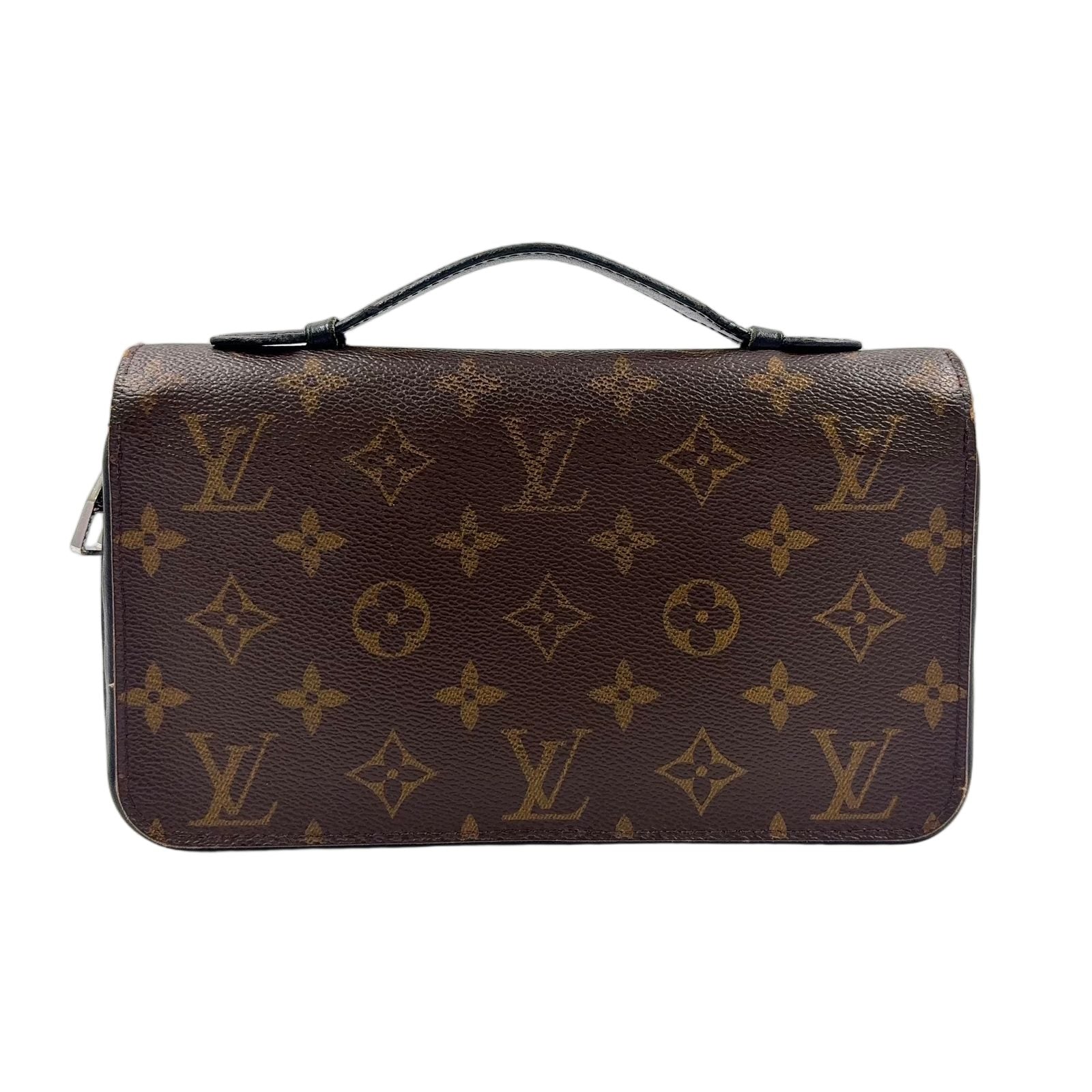 Louis Vuitton Zippy XL Monogram Macassar Leather Brown Black Zip Around Wallet