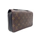 Louis Vuitton Zippy XL Monogram Macassar Leather Brown Black Zip Around Wallet — view 2