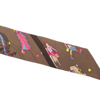 Hermes Twilly Brown Multicolor Silk Ex-libris Parisienne Scarf — view 4