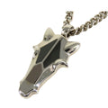 Hermes Destrier Pendant Silver Metal Buffalo Horn Necklace
