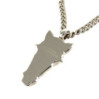 Hermes Destrier Pendant Silver Metal Buffalo Horn Necklace — view 2