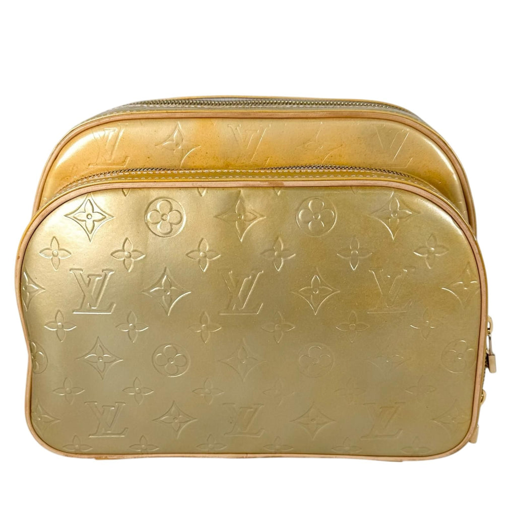 Louis Vuitton Murray Enamel Leather Yellow Backpack Gold