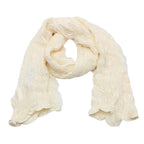 Gucci Silk Shawl Scarf Pleated Ivory