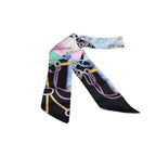 Hermes Ribbon Scarf Twilly Multicolor 100% Silk Cliquetis