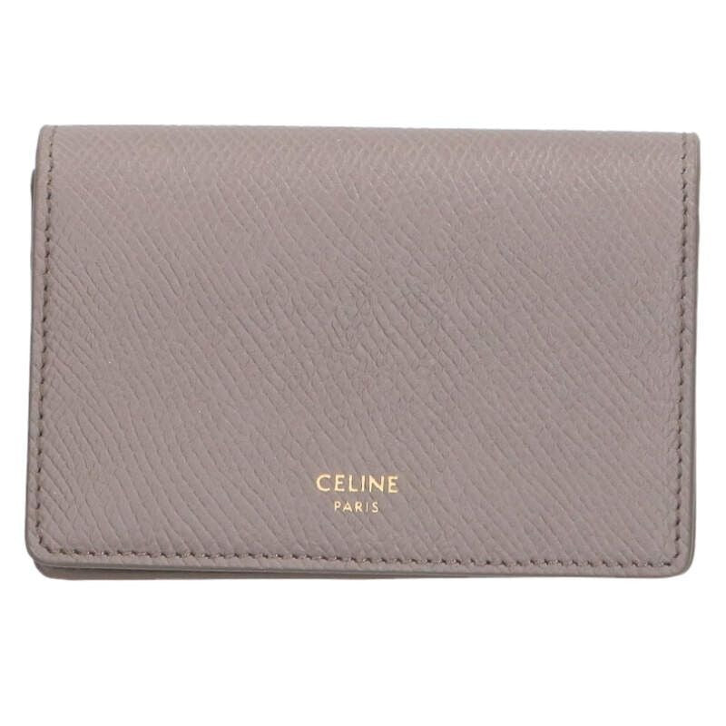 Celine 10 J813 bel.10 bl Grained Calfskin Card Case
