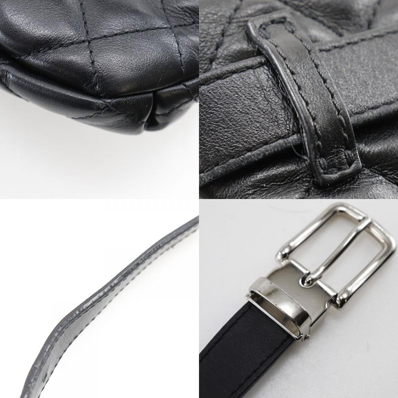 Chanel Quilted Belt Bag Uniform Lambskin Black Waist — view 8