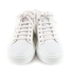 Hermes Iriko Logo Patch Canvas Leather Lace Up High Cut Sneakers White 37.5 — view 4
