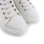 Hermes Iriko Logo Patch Canvas Leather Lace Up High Cut Sneakers White 37.5 — view 8