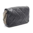 Chanel Shoulder Bag Quilted Black Lambskin Small — view 2