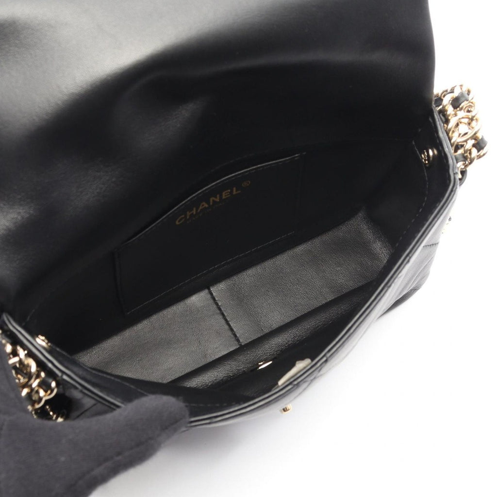 Chanel Shoulder Bag Quilted Black Lambskin Small — view 3