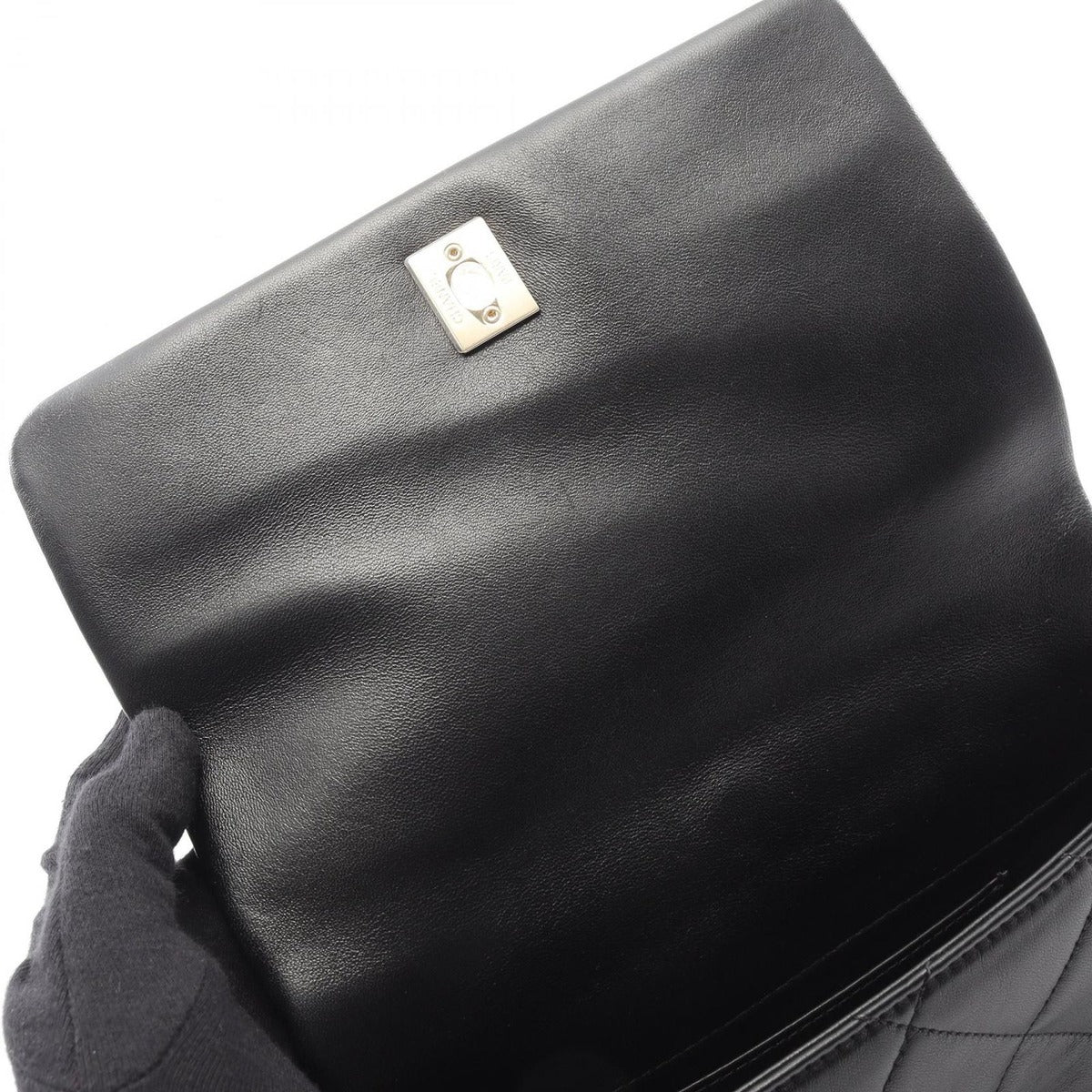 Chanel Shoulder Bag Quilted Black Lambskin Small — view 6