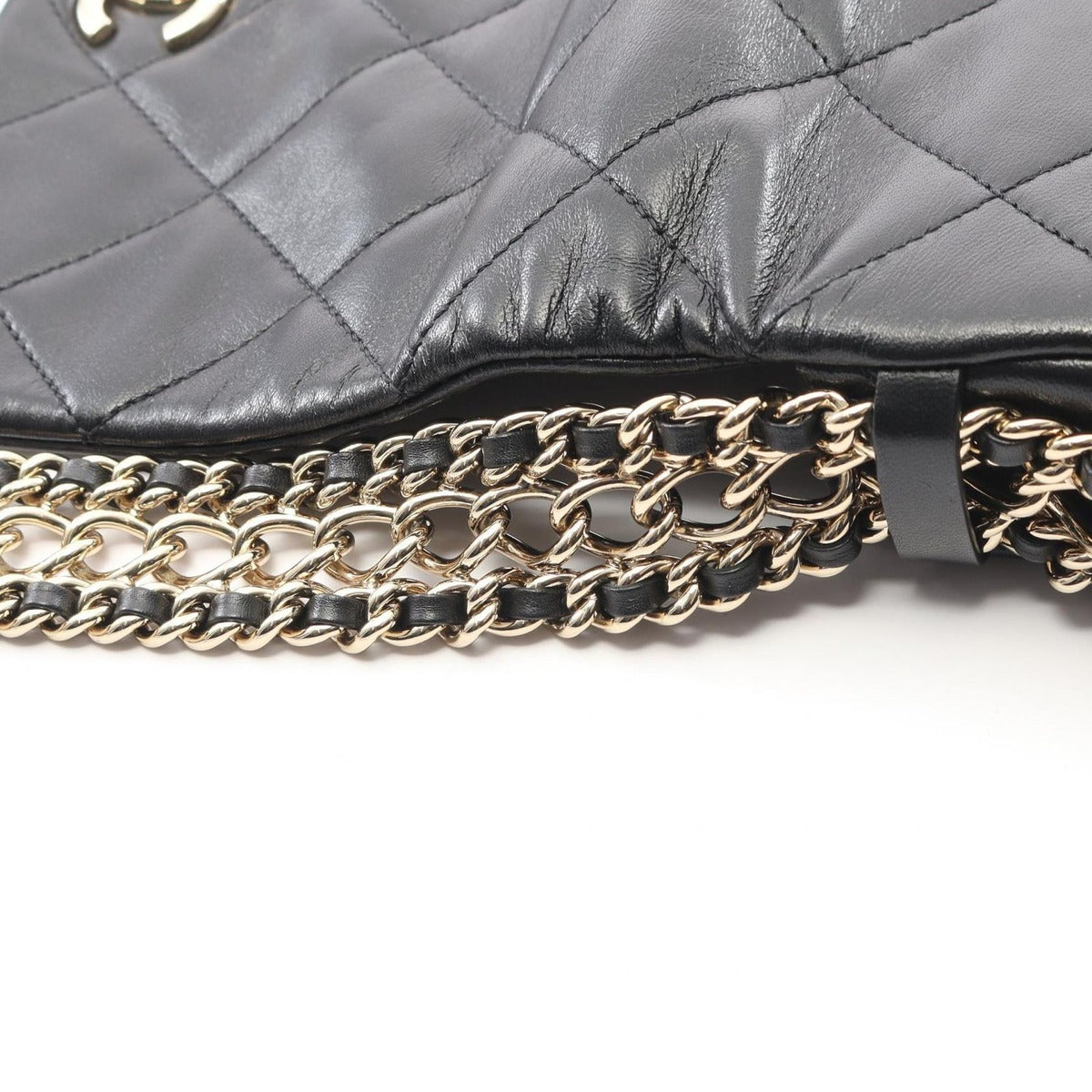 Chanel Shoulder Bag Quilted Black Lambskin Small — view 9