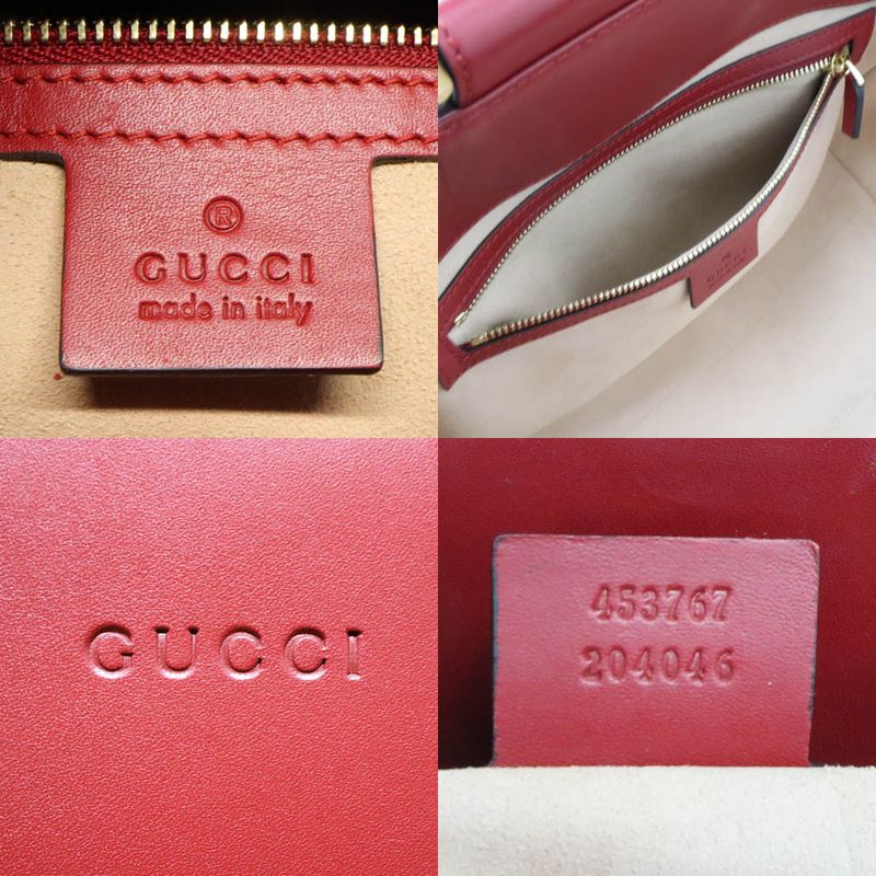 Gucci Bamboo Nimfair Small 2-Way Handbag Red Leather — view 8