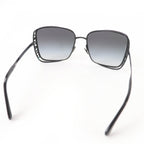 Chanel Logo Square Sunglasses Eyewear Black with Case — view 5
