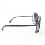 Chanel Logo Square Sunglasses Eyewear Black with Case — view 6