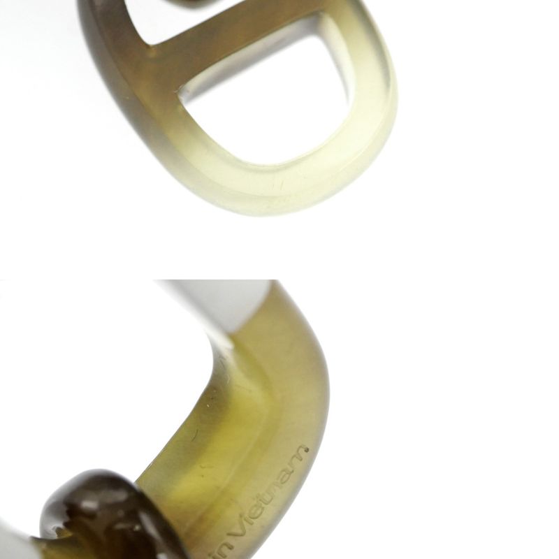 Hermes Earrings Amar Buffalo Horn White Brown Silver Hardware Accessorie — view 9