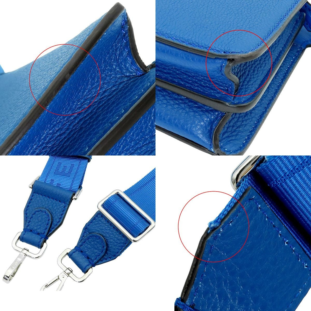 Fendi Peekaboo ISeeU Cross Blue Leather 2-Way Shoulder Bag — view 7
