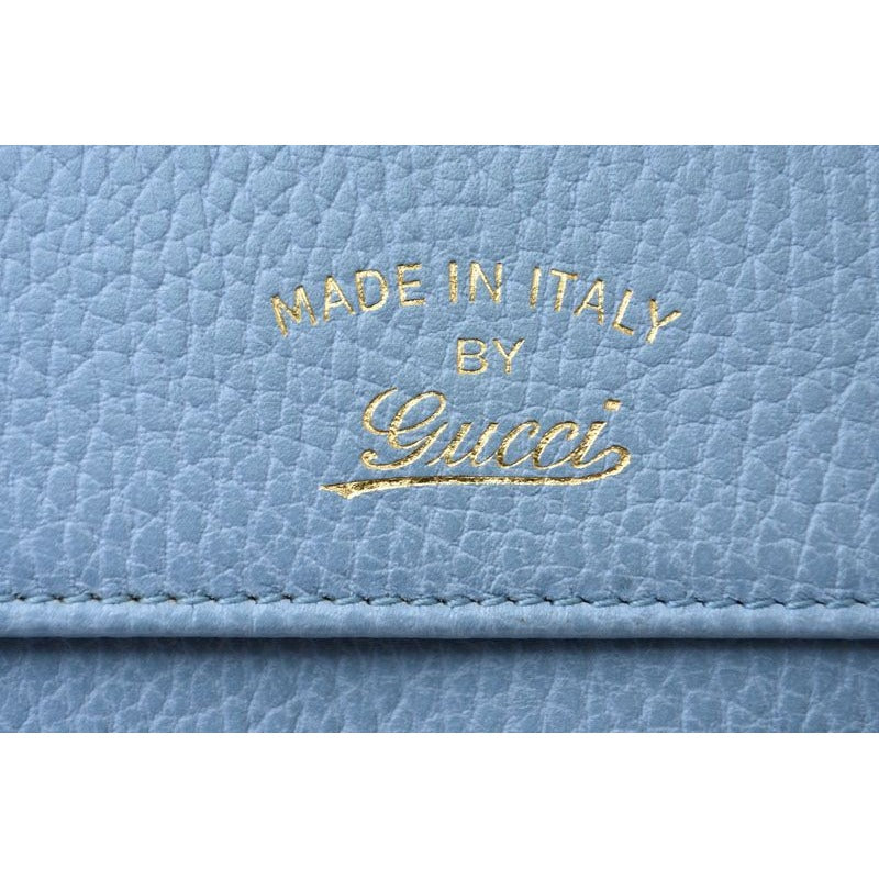 Gucci Wallet Bifold Long Swing Leather Blue — view 2
