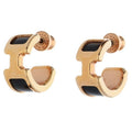 Hermes Olympe PM Box Calf Hoop Earrings